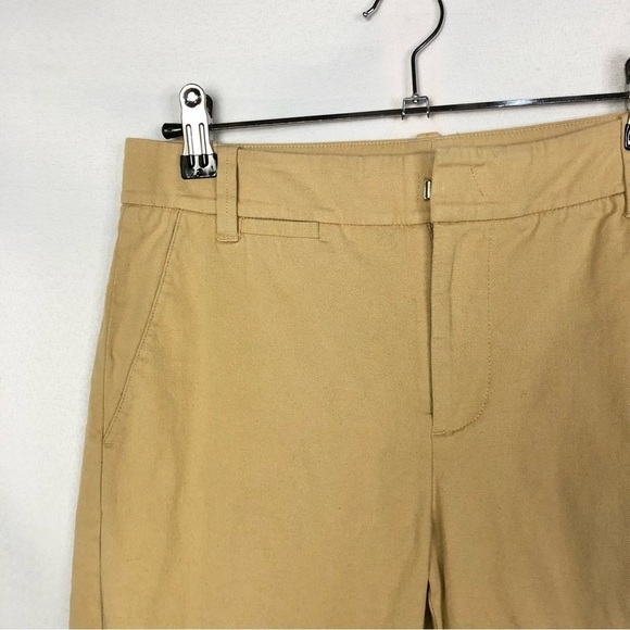 Vince Coin Pocket Cropped Flat Front Chino Khaki Pants 2 - Picture 4 of 4
